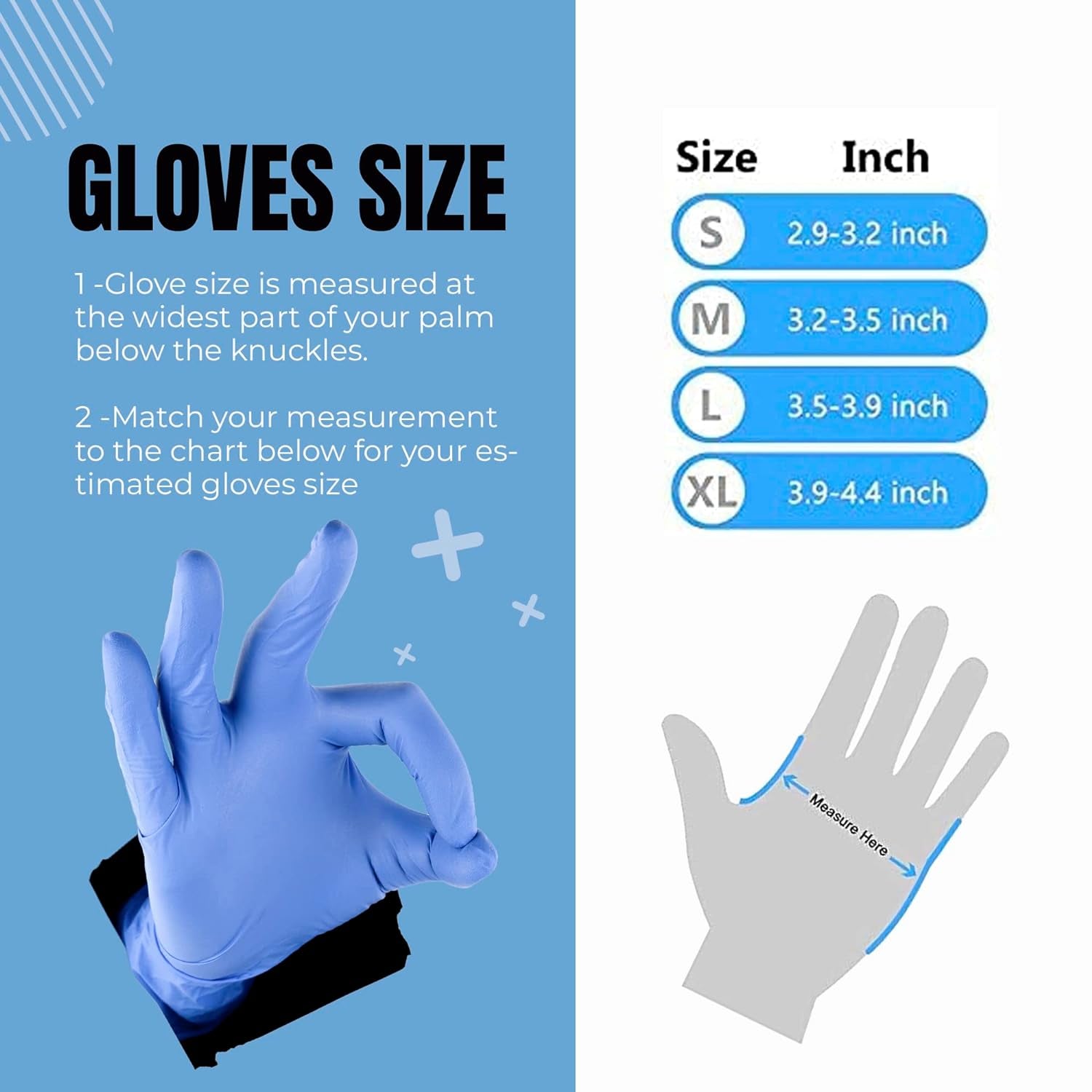 Professional Nitrile Powder Free Multi-Purpose Gloves, Disposable, Extra Strong - Box of 100 - Blue - Medium