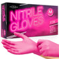 Medium Size Disposable Powder Free Pink Nitrile Gloves - Box of 100