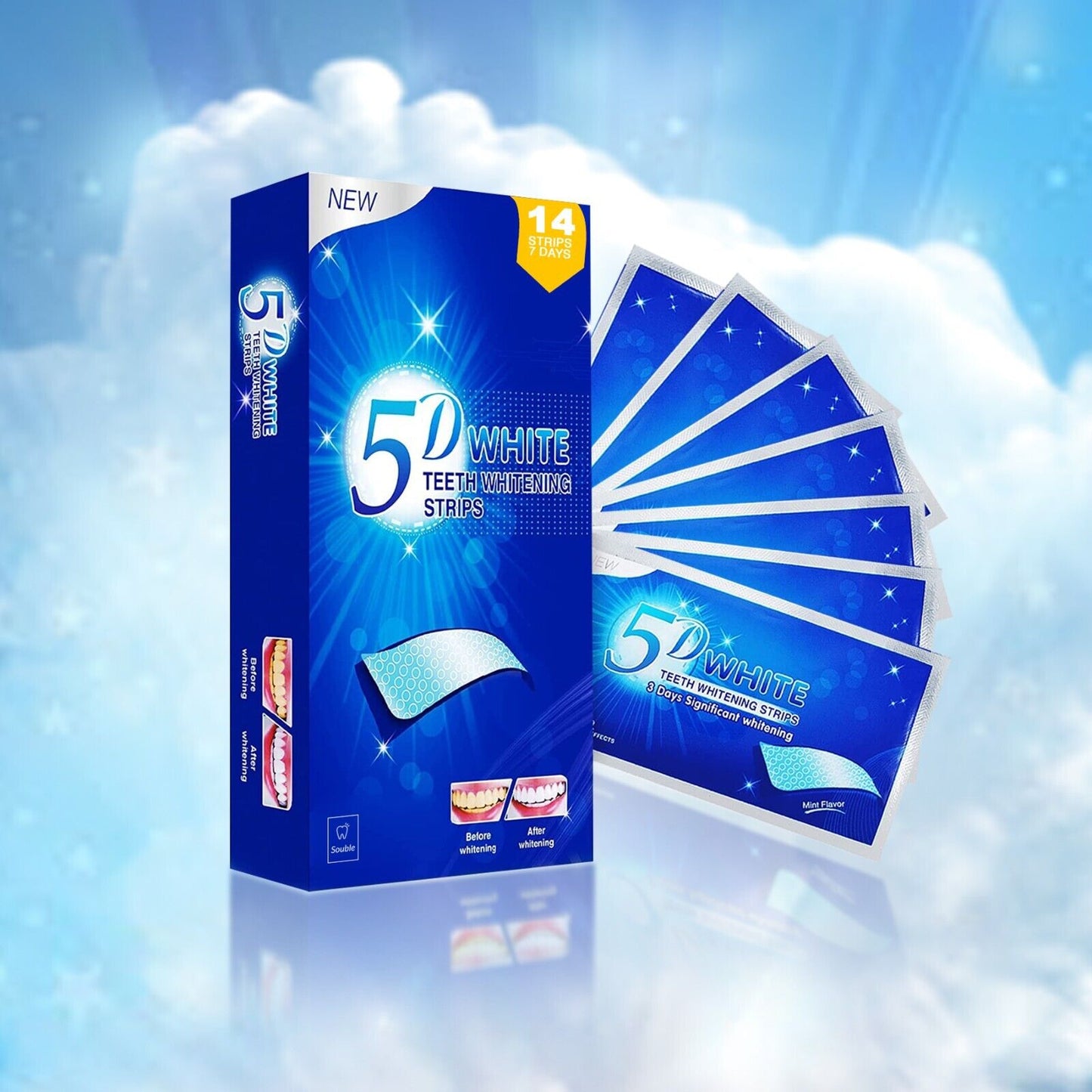 TEETH WHITENING STRIPS PROFESSIONAL up 2 WEEKS SUPPLY TOOTH BLEACHING SAFE WHITE