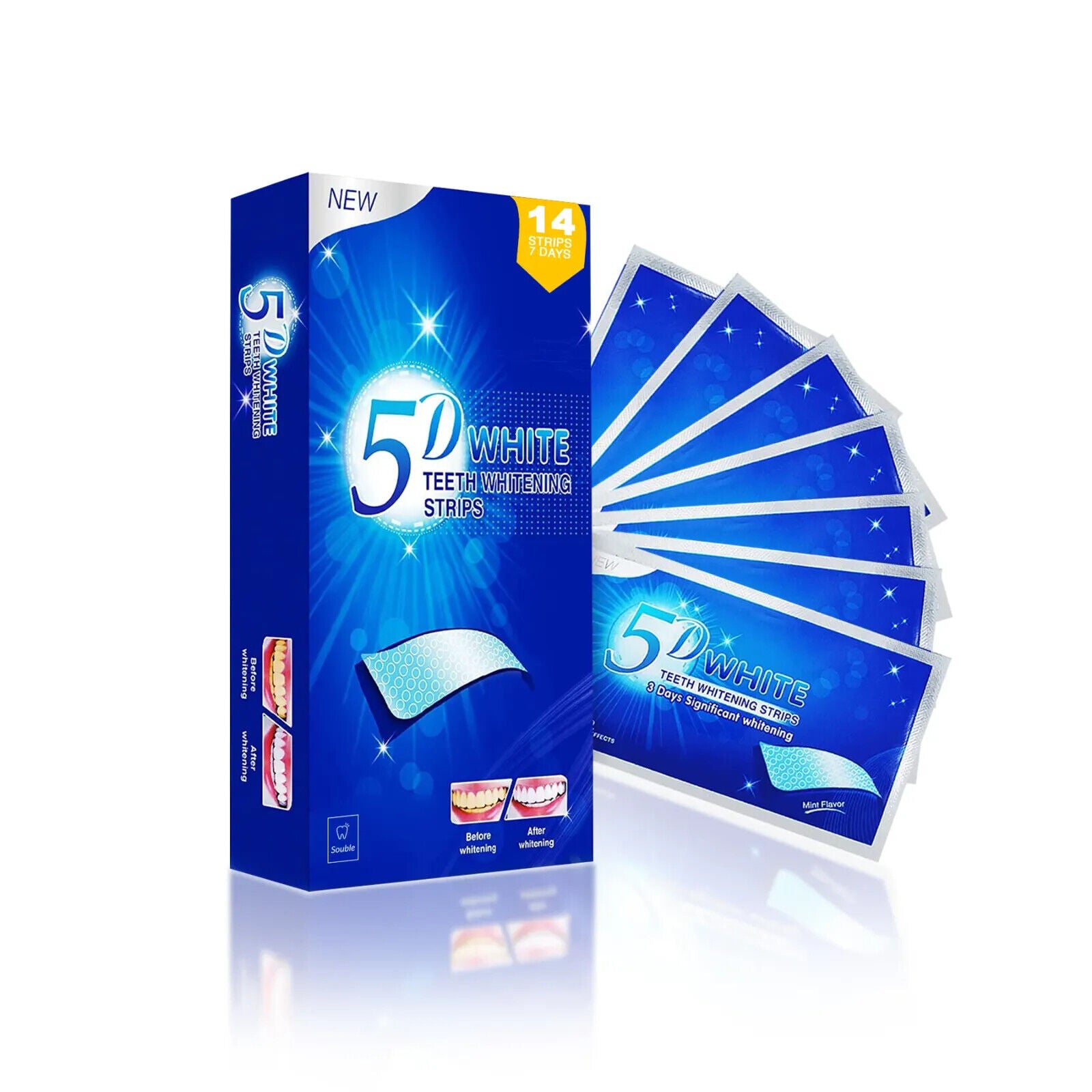 TEETH WHITENING STRIPS PROFESSIONAL up 2 WEEKS SUPPLY TOOTH BLEACHING SAFE WHITE